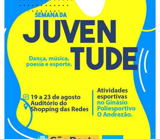 Prefeitura de São Bento promoverá a Semana da Juventude de 19 a 23 de agosto