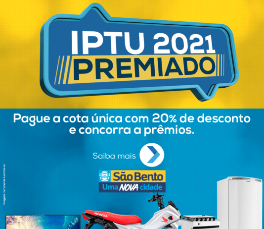 Prefeitura de São Bento vai premiar contribuintes pagadores da Cota Única do IPTU 2021