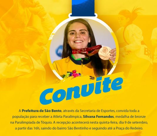 Prefeitura de São Bento presta homenagem à atleta Paralímpica Silvana Fernandes