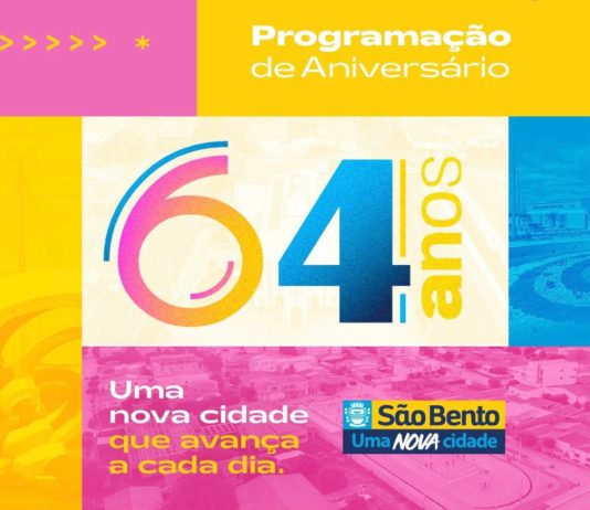 Prefeitura de São Bento divulga Programação do Aniversário de 64 anos da cidade