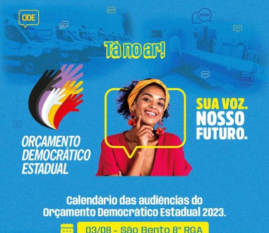 Município de São Bento sediará Plenária do Orçamento Democrático Estadual (ODE) na 8ª Região Geoadministrativa