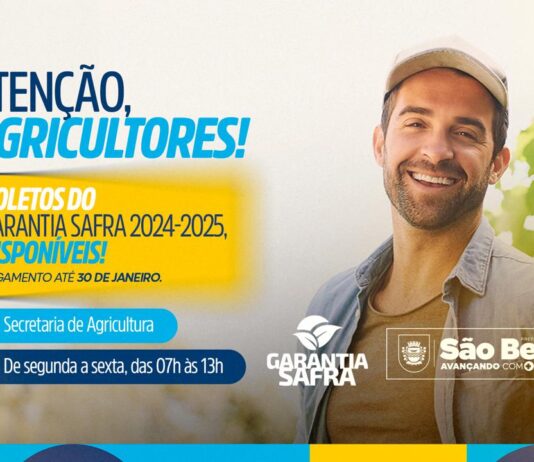 Prefeitura de São Bento entrega boletos bancários a agricultores do Garantia-Safra