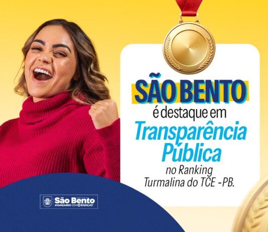 Prefeitura de São Bento é contemplada com Medalha de Ouro no Ranking Turmalina do TCE – PB