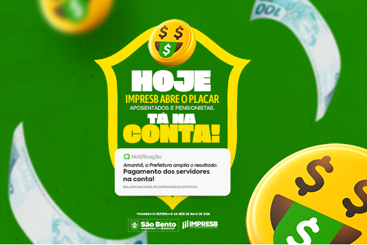 Prefeitura de São Bento antecipa pagamento dos servidores nesta sexta-feira (29)