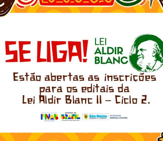 Inscrições abertas para editais culturais da Política Nacional Aldir Blanc em São Bento